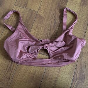 Knix Dusty Rose Tie-Front Bikini Top